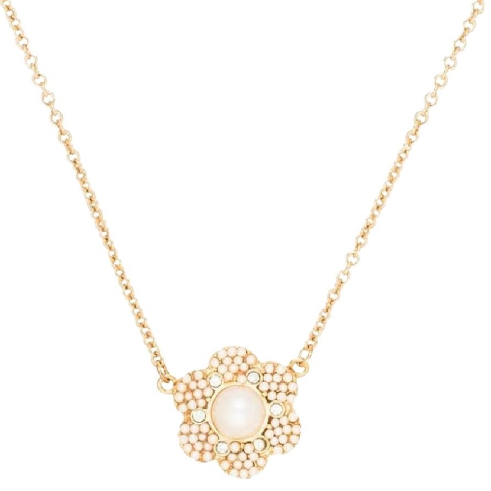 NWT Kate Spade Park Floral cream and gold necklace